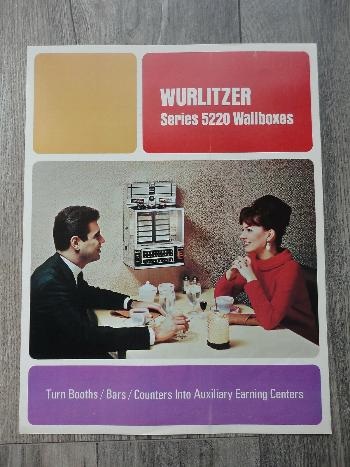 Wurlitzer Jukebox Series 5250 Wallboxes Flyer Original Brochure