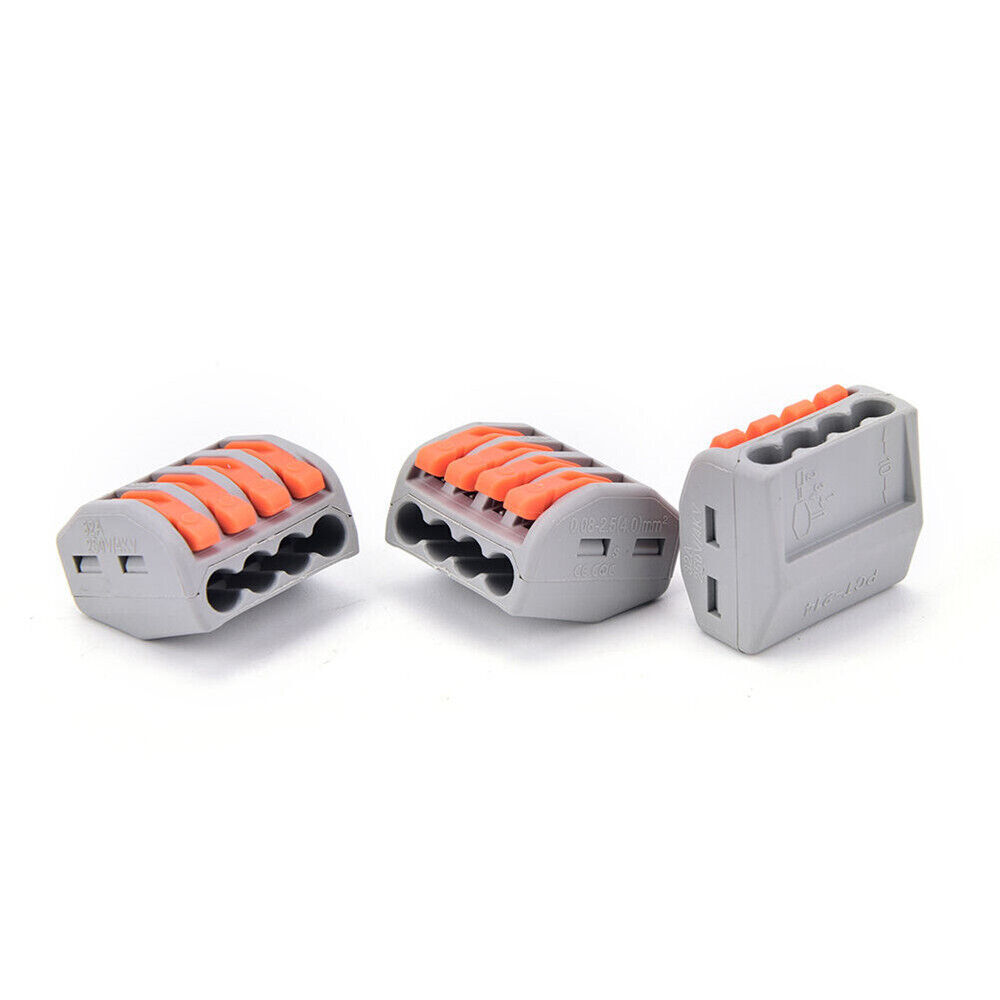 10PCS 4 Way Reusable Spring Lever Terminal Block Electric Cable Wire Connectors