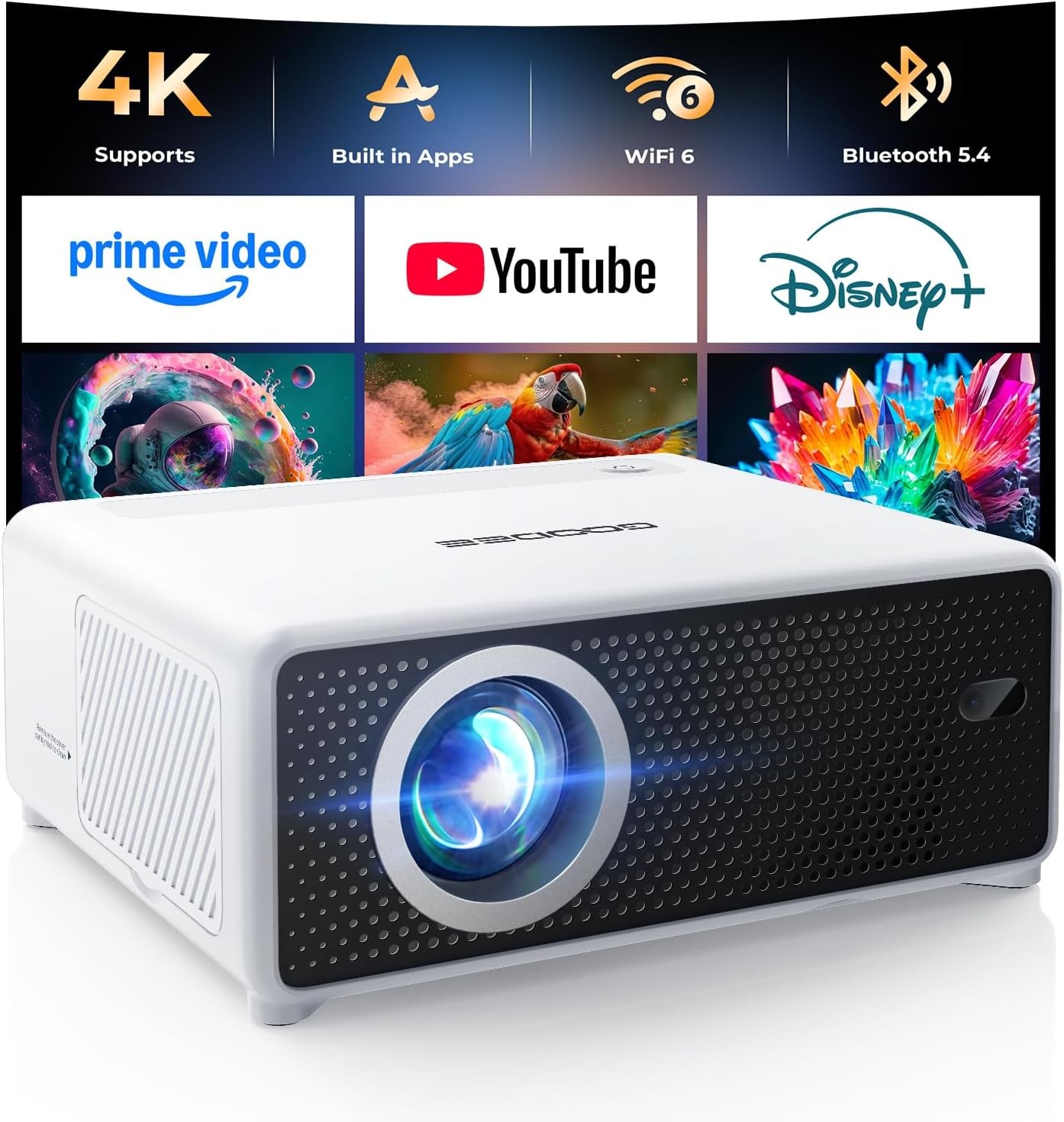 Mini Smart Projector WiFi Bluetooth Portable HD Projector
