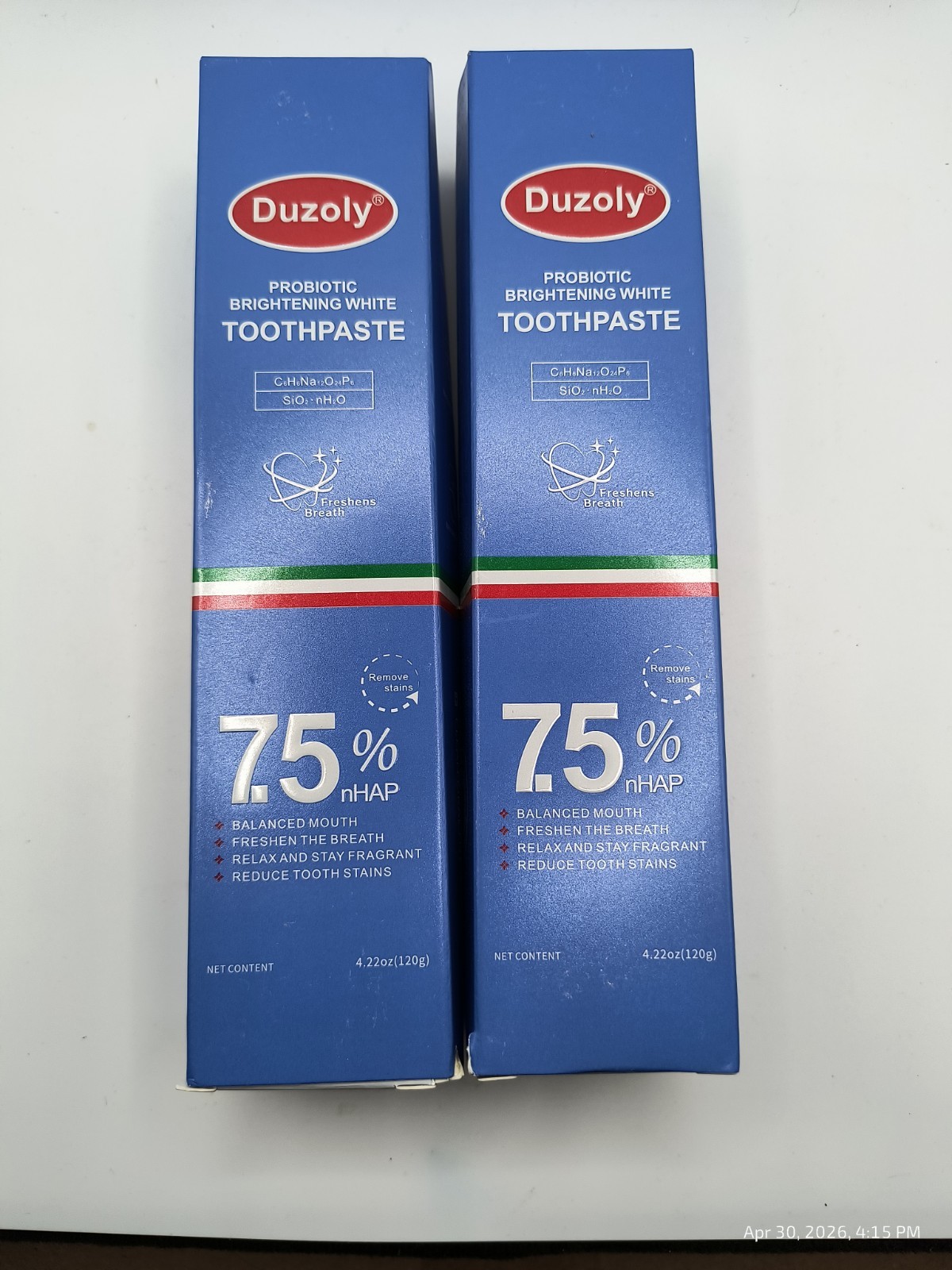 2x 7.5% Hydroxyapatite Toothpaste Remove Yellow Tooth Stains For Sensitive Teeth