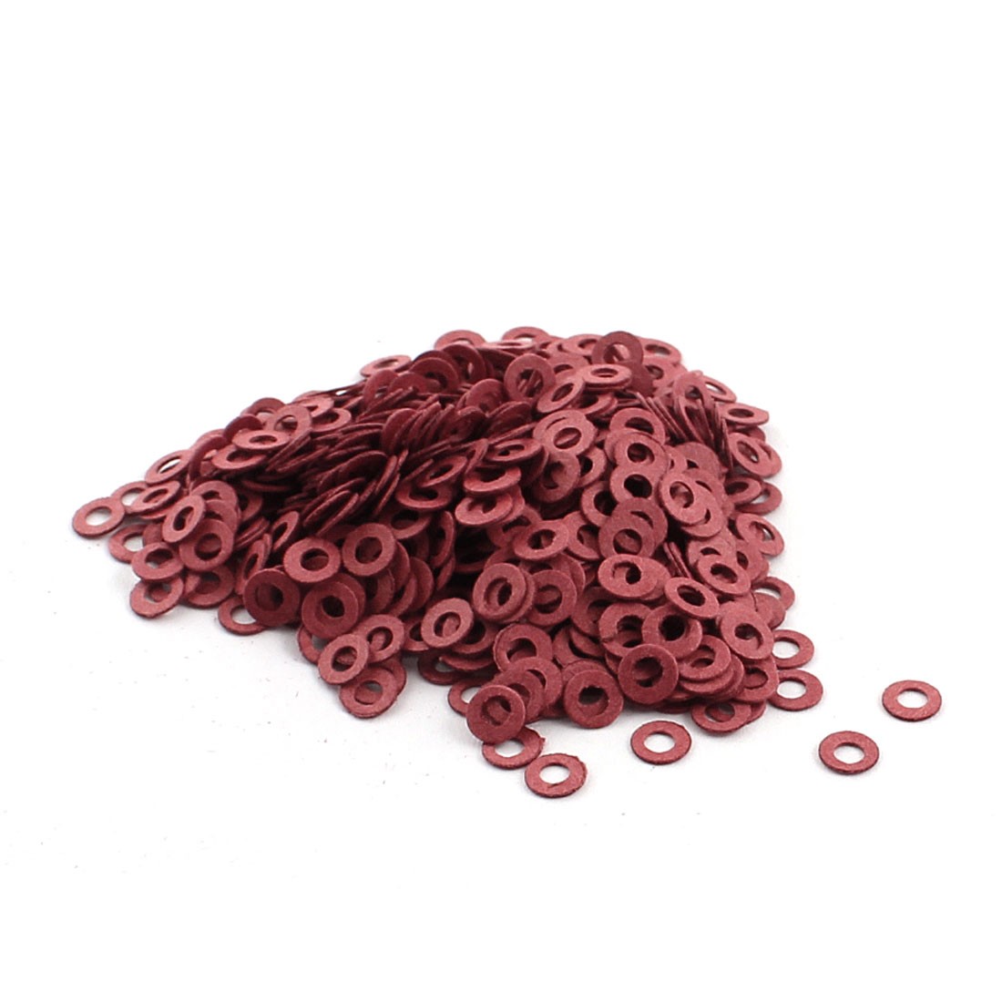 1600pcs 2mmx4mmx0.3mm Red Flat Insulating Fiber Washer Gasket for M2 Screw