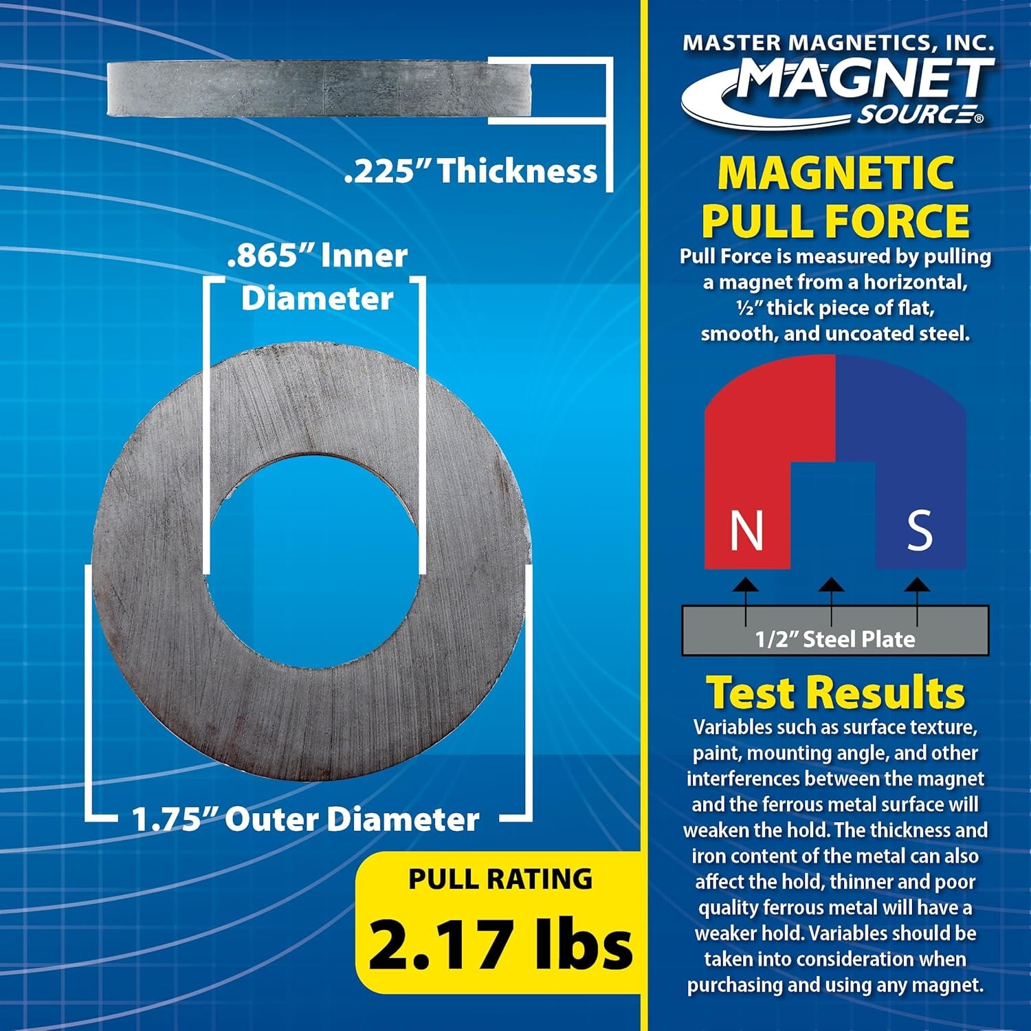 2 Pack Ceramic Ring Magnets Ferrite Strong Magnetic Material Free& Fast Shipping