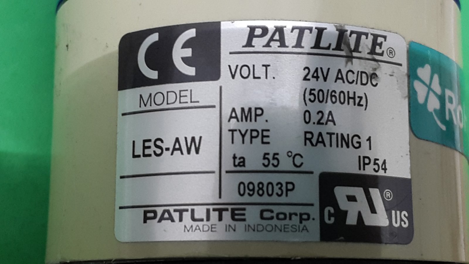 Patlite LES-AW Stack Light Tower 24VAC/DC 0.2A, USED