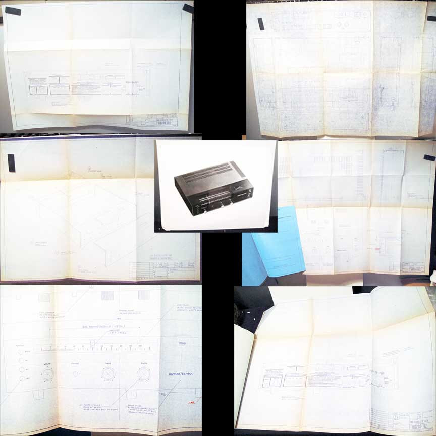 Vintage Harman Kardon HK230 Development Archive 5 Blueprints, Factory Photo +