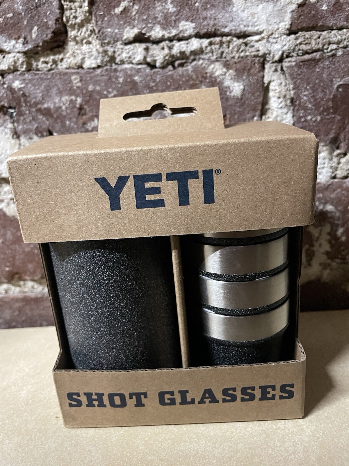 YETI 1.7 oz Black Stone Stainless Steel Packable Shot Glass Set