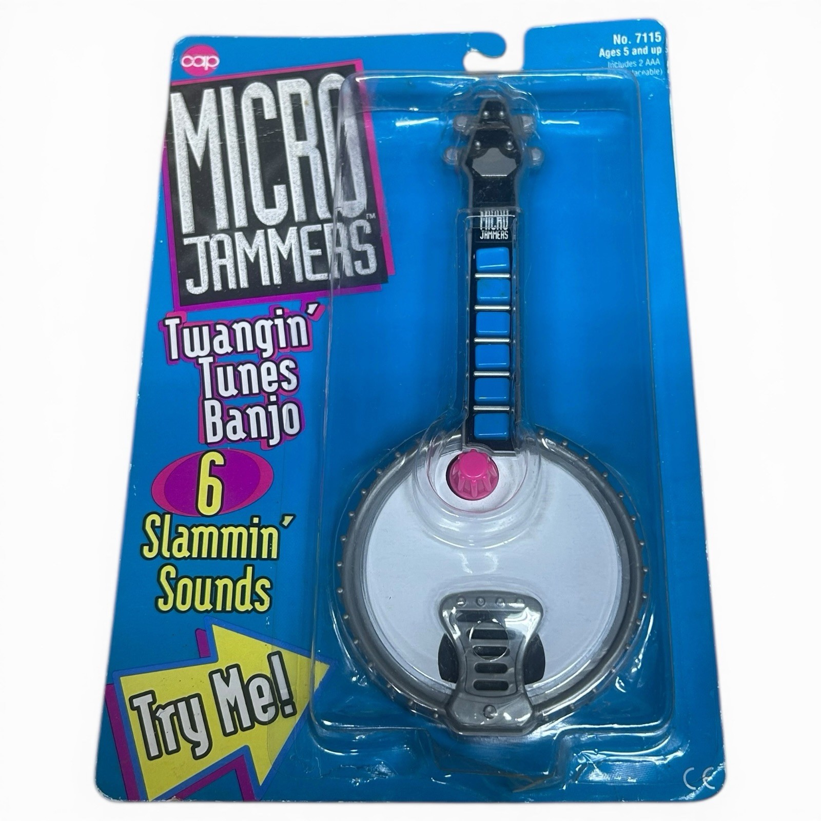 1995 Cap Toys Micro Jammers Twangin Tunes Electronic Banjo Toy NIB