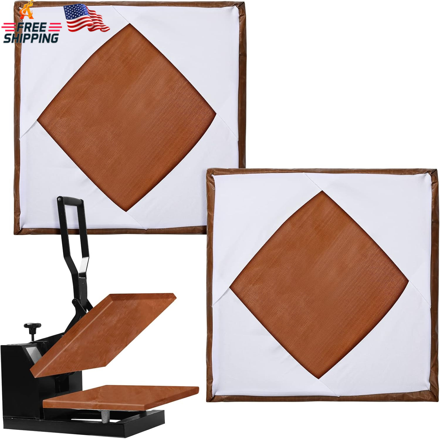 Zhengmy 2 Pcs Heat Press Cover Protector 15X15 Inch Non Stick High Temperature R