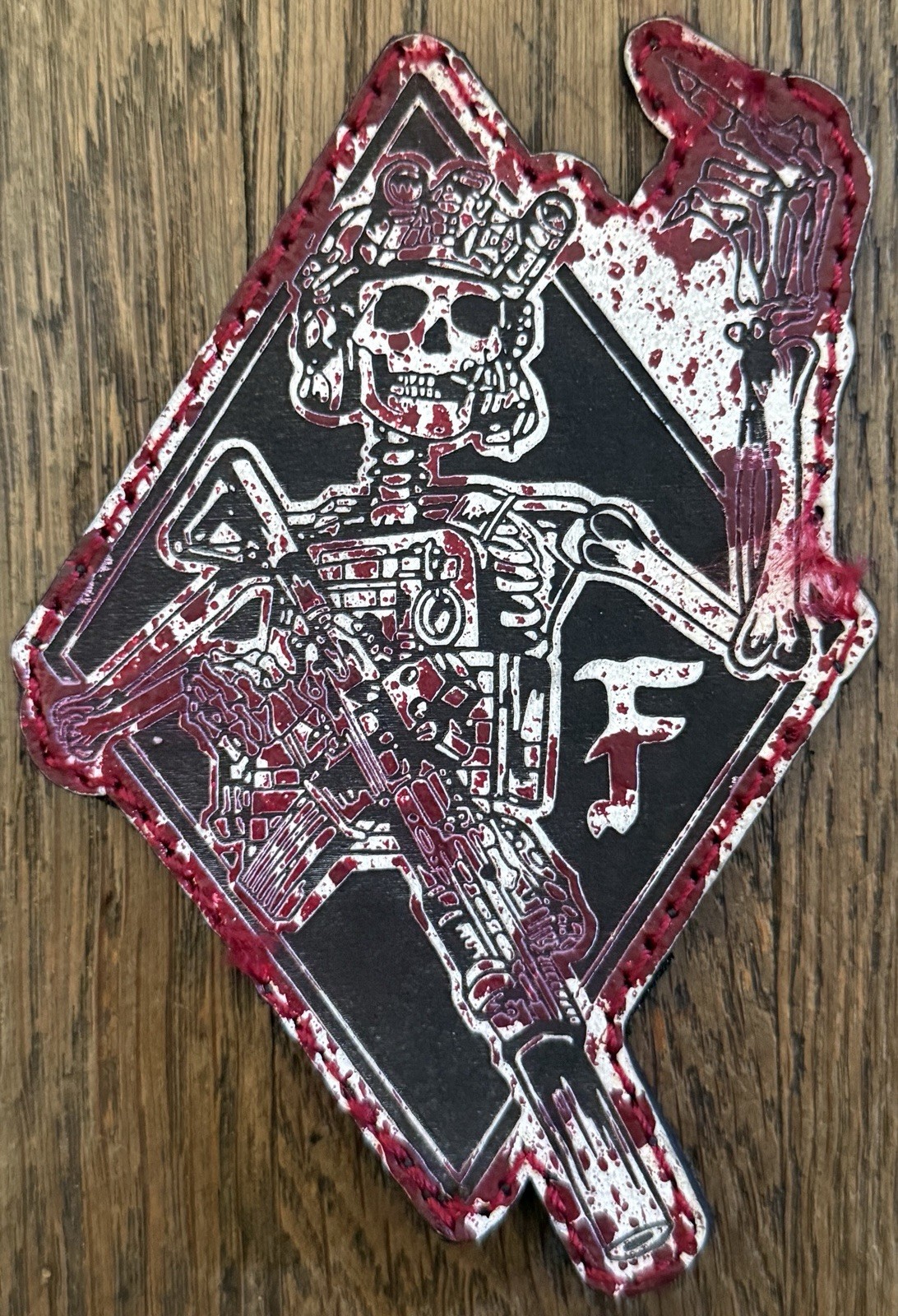 Forward Observations FOG x Bald Bros “Middle Finger” Blood Spatter Leather Patch