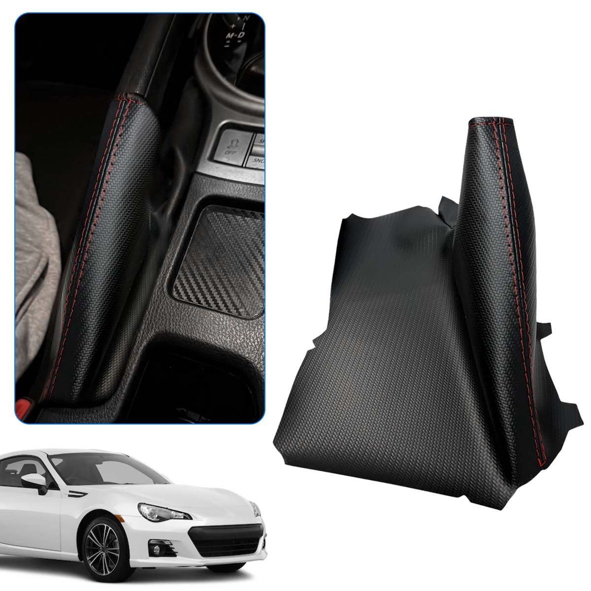 Red Stitch Carbon Fiber Ebrake Boot For Subaru BRZ for Scion frs Toyota GT86 17+