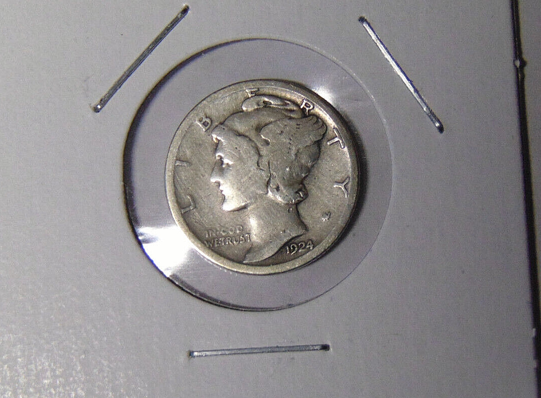1924-S Mercury Silver Dime Circulated San Francisco Mint (92022)