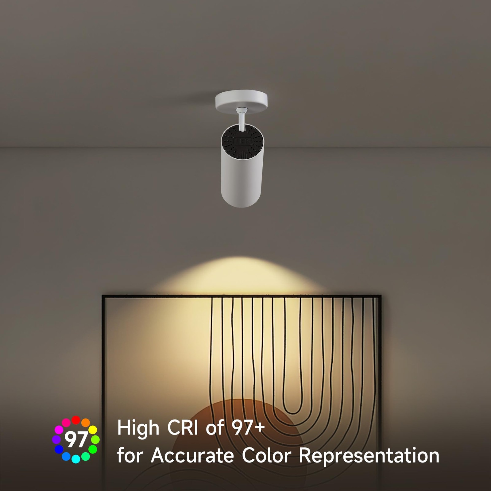 12W LED Dimmable Ceiling Spotlight Indoor - Adjustable Wall Surface Accent La...