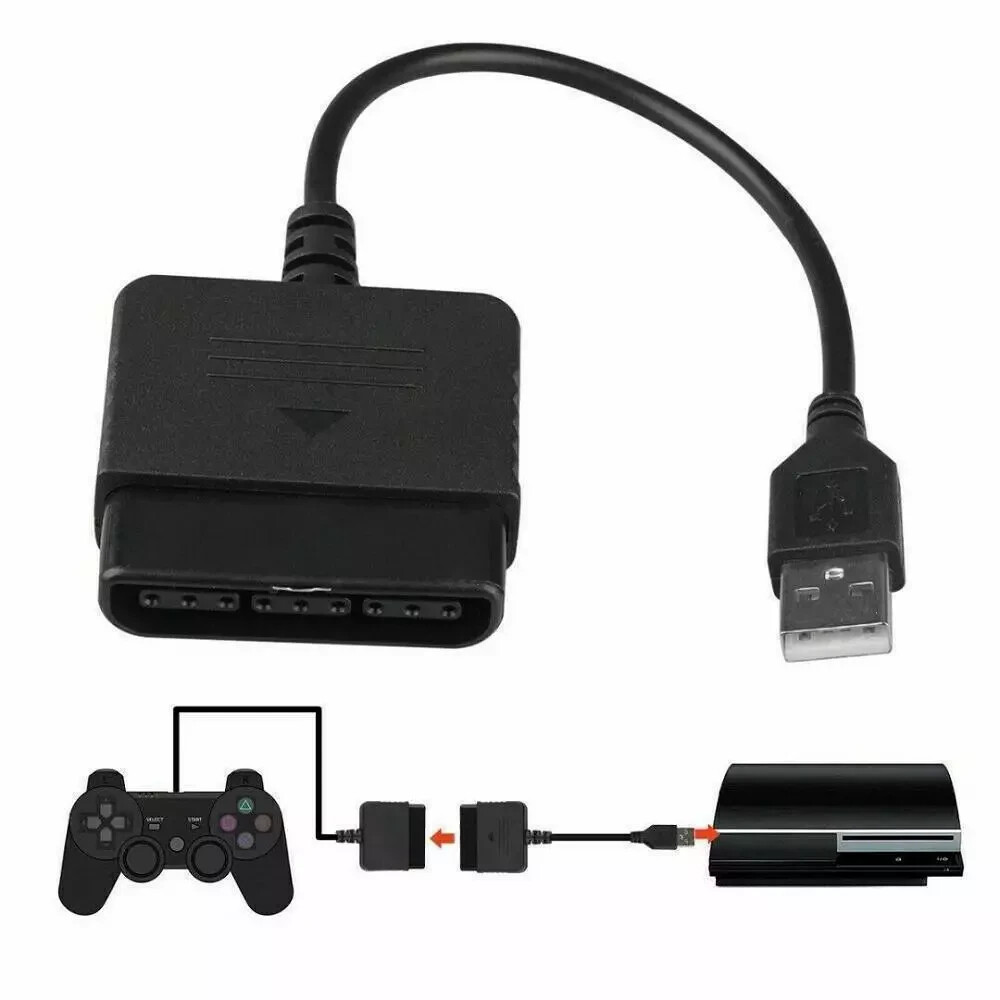 USB PS2 To PS3 Game Controller Adaptor Converter Cable For Sony PlayStation 2 3