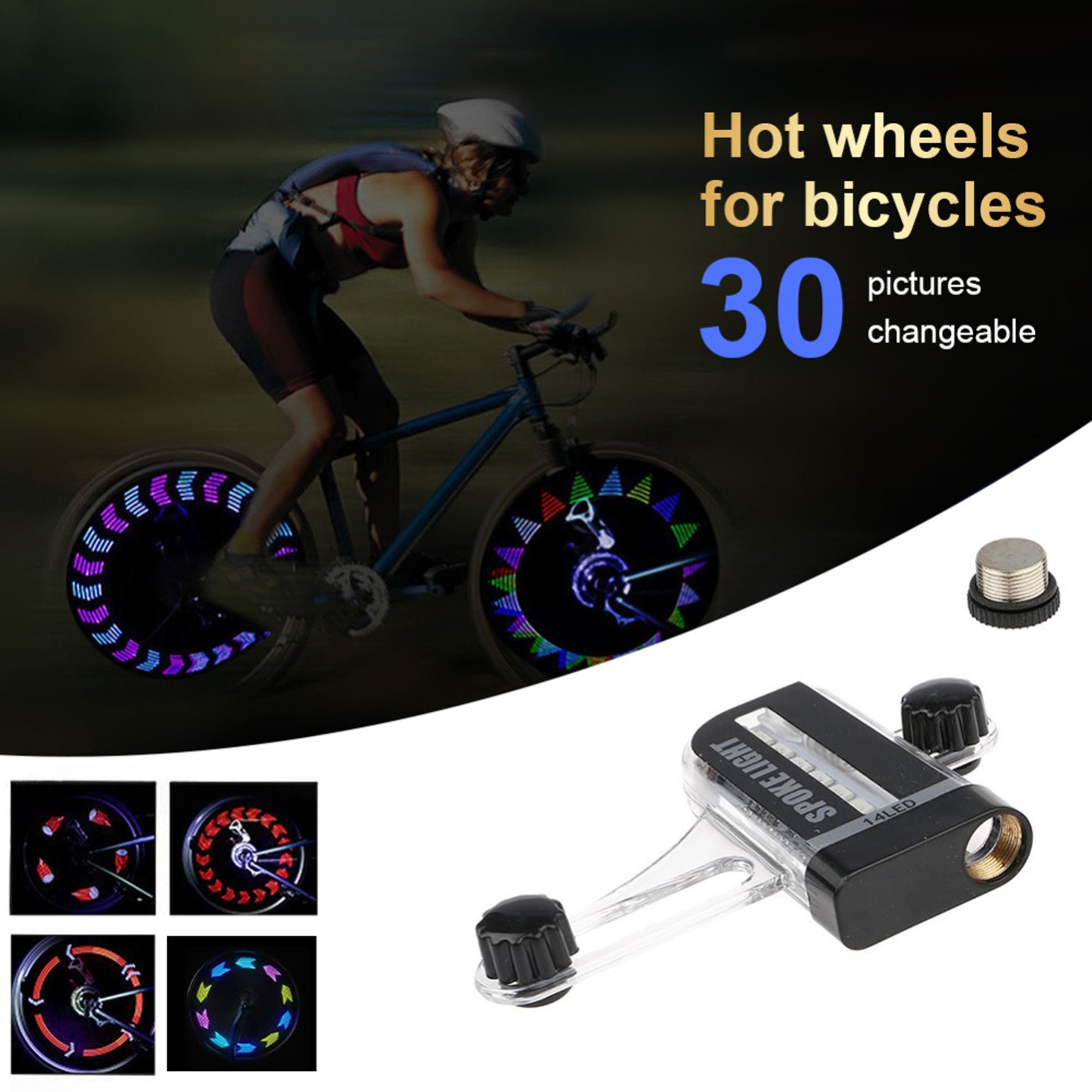14 LED Motorcycle Cycling Bicycle Bike Wheel Signal Tire Spoke wheel Light Lamp