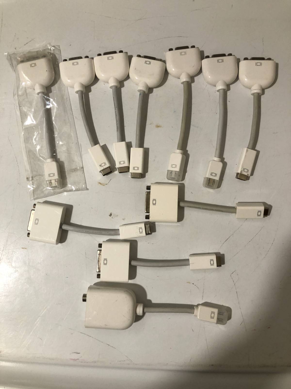 Apple Mini DVI Adapters - Misc Types - Lot of 11 - Used
