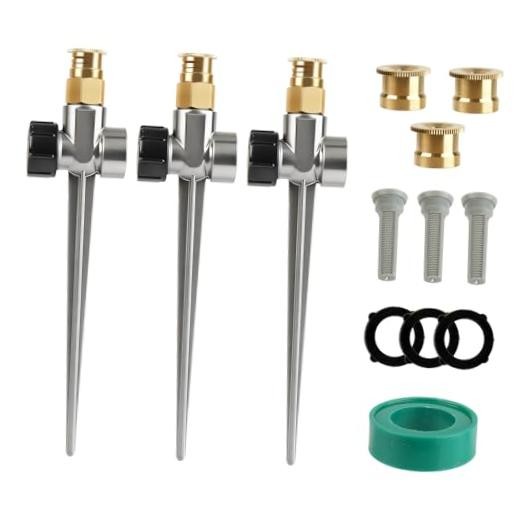 3 Pack Metal Lawn Sprinklers for Yard,Automatic Water Sprinklers with 3PCS