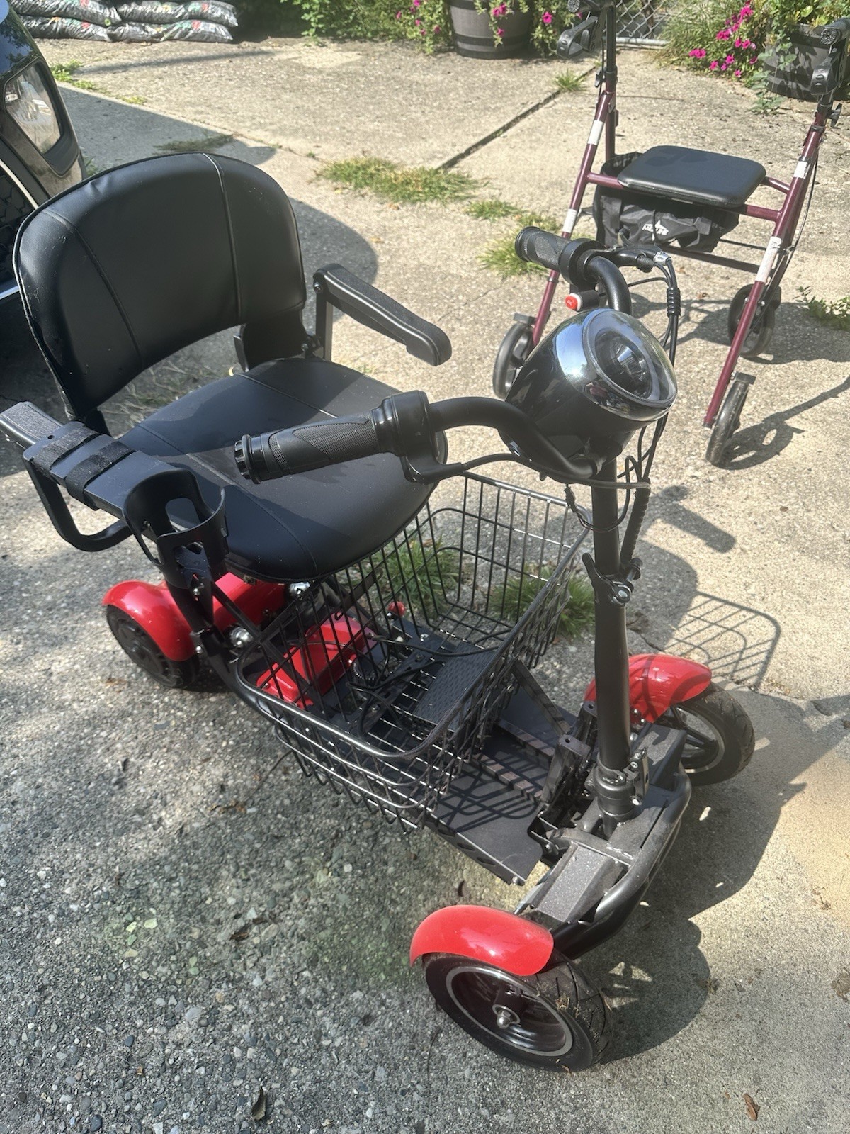 Rubicon Fx3 mobility scooters for adults folding Ruby Red Holds Up To 300lbs