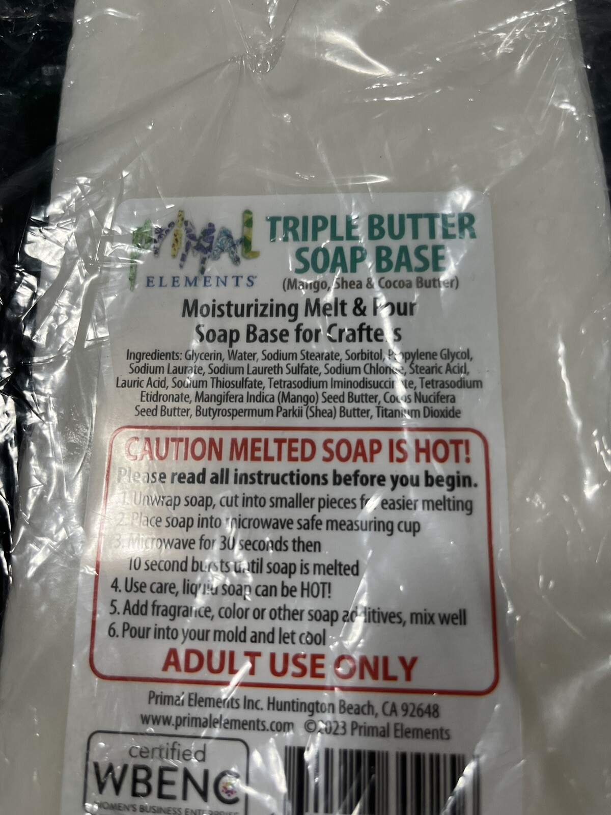 5 lbs + Primal Elements Triple Butter Soap Base (Mango, Shea, and Cocoa Butter)