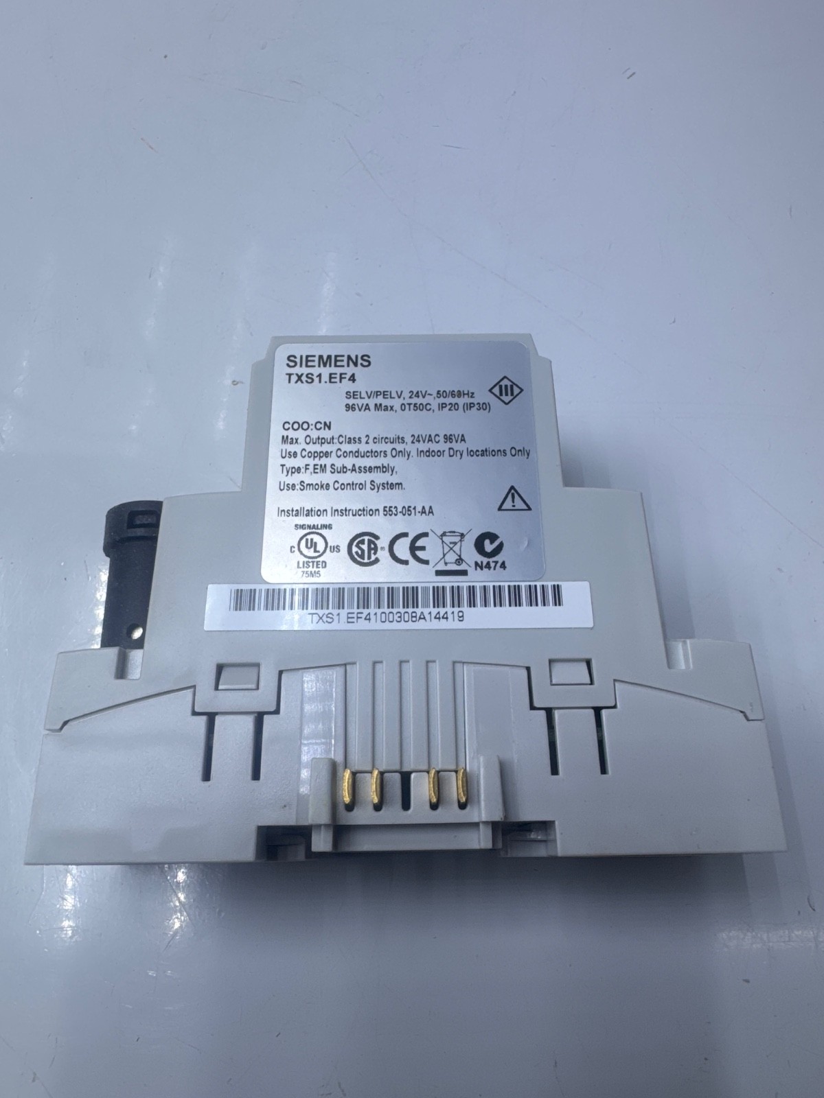 Siemens TXS1.EF4 Bus Connection Module For Smoke Control System