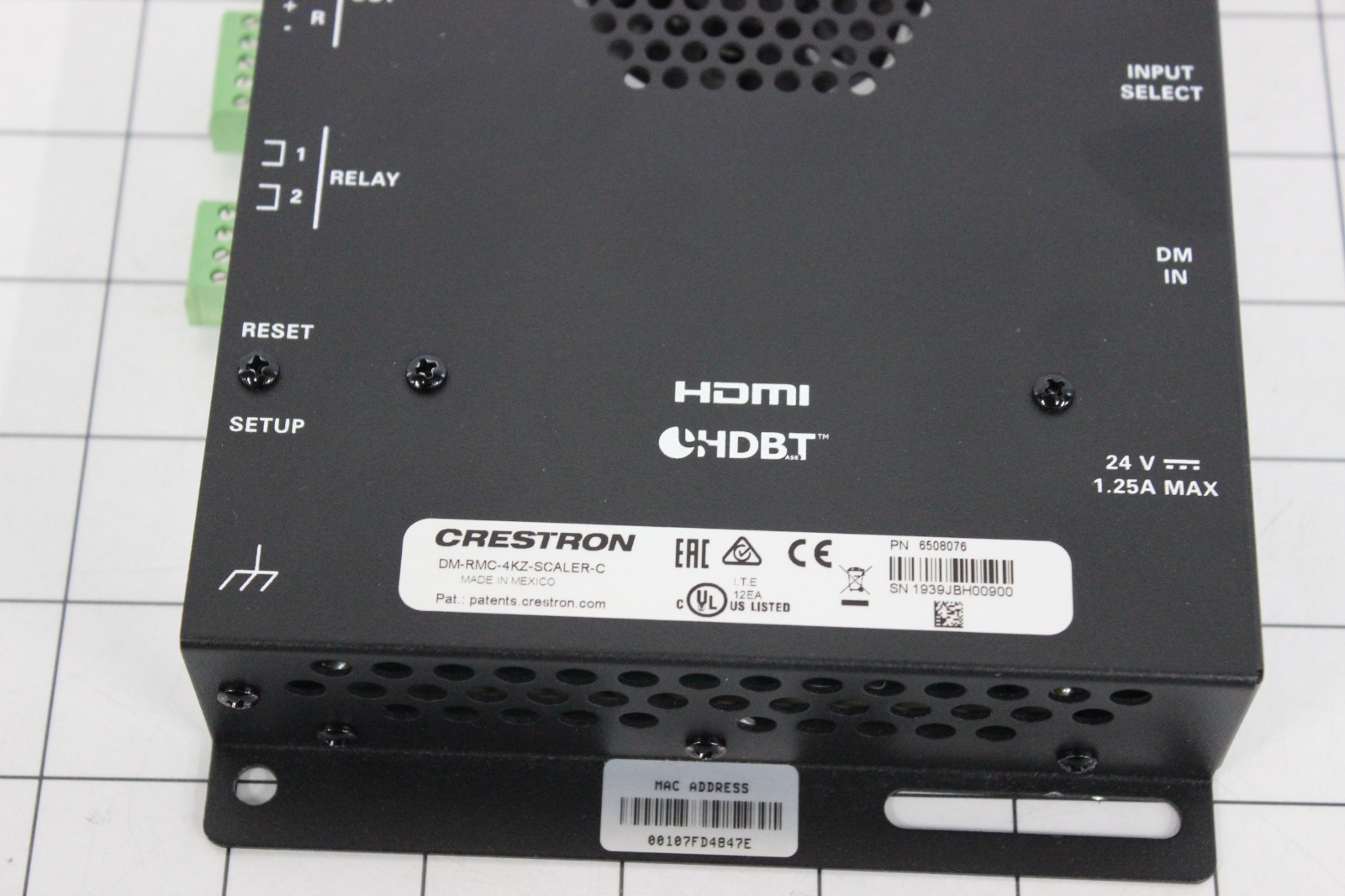 CRESTRON DM-RMC-4KZ-SCALER-C ROOM CONTROLLER W/AC-ADAPTER
