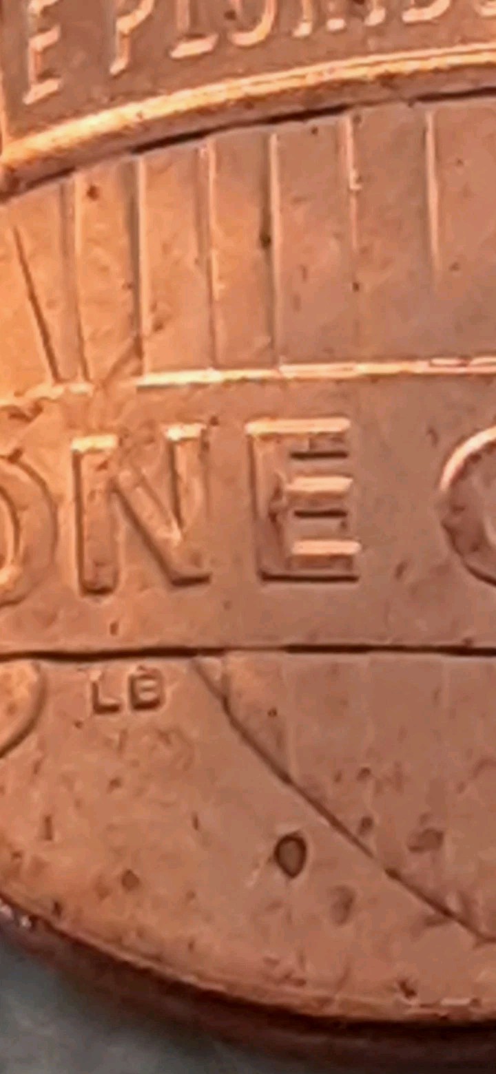 2024 Lincoln Shield Penny No Mint Mark Obverve Extreme Strike Through Coin