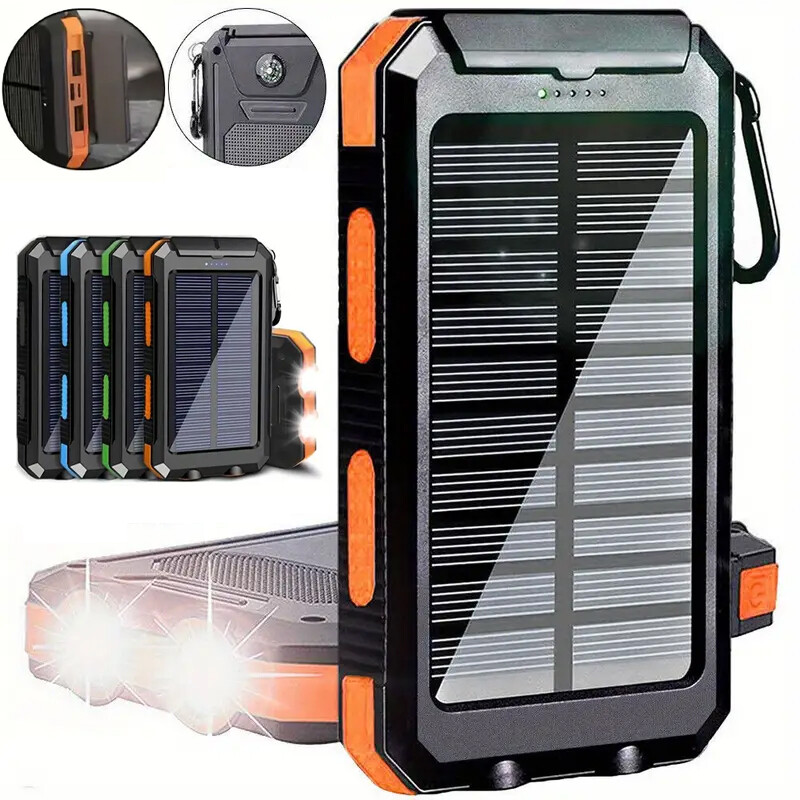 NIFFPD 9000000mAh Solar Power Bank Portable Charger w/Flashlight For Cell Phone