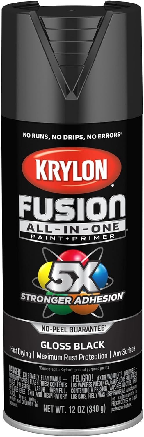 12 oz Black Indoor/Outdoor Spray Paint - All-In-One Formula for Every Surface