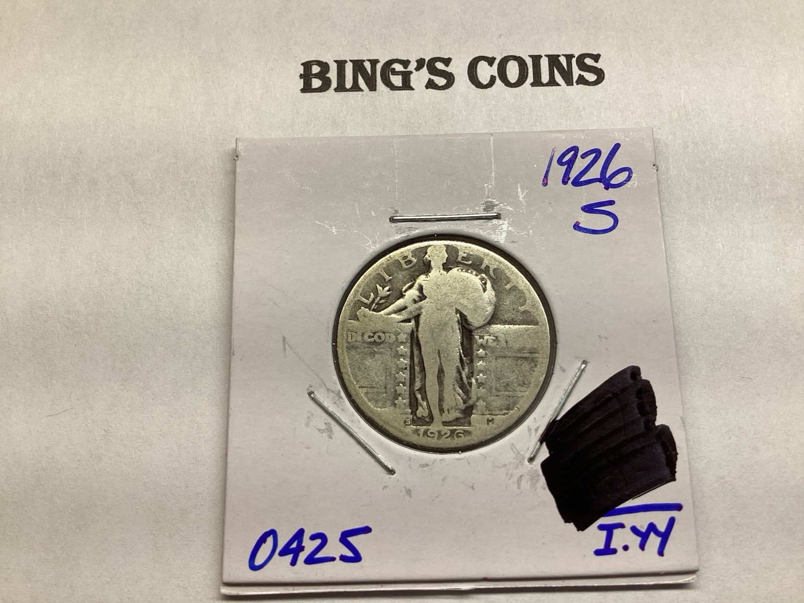 1926 S Standing Liberty 90% Silver Quarter from San Francisco Mint 072225 87u