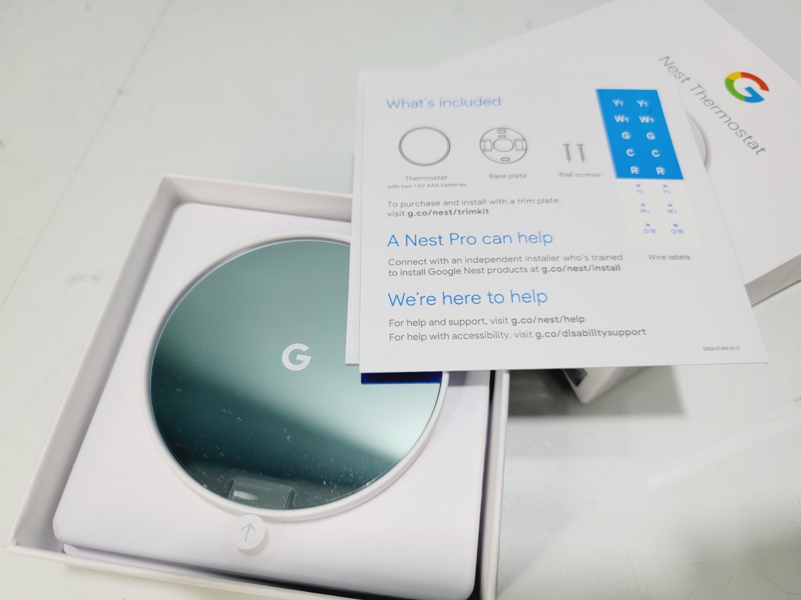 New-Google-Nest Thermostat-Snow-G4CVZ