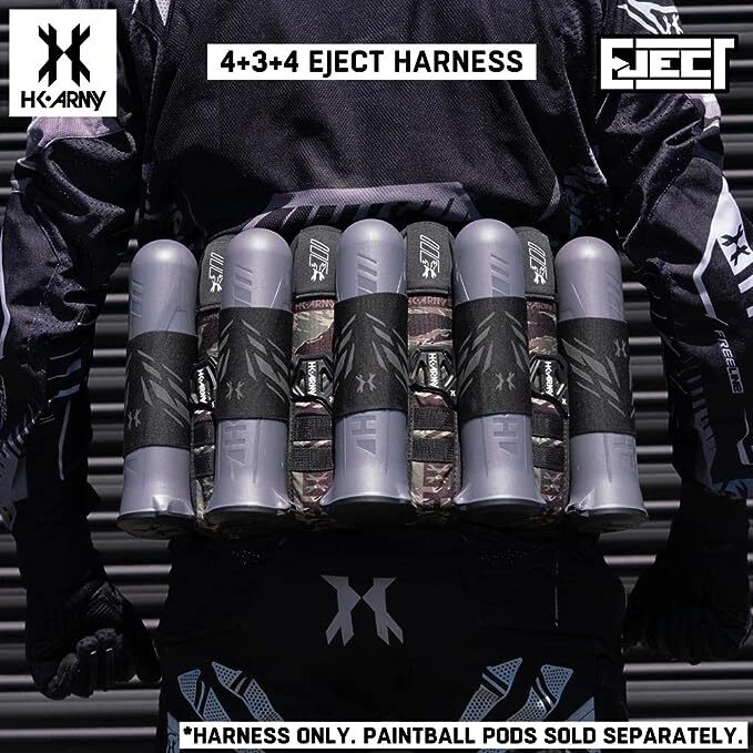 HK Army 4+3 Eject Paintball Harness Pod Pack - Tigerstripe