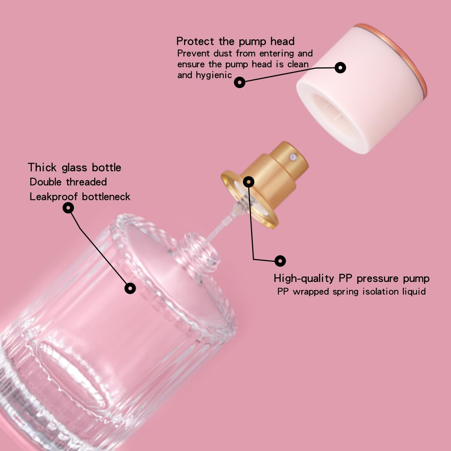 2 Pack 30ml Refillable Perfume Spray Bottles Fine Mist Travel Atomizers