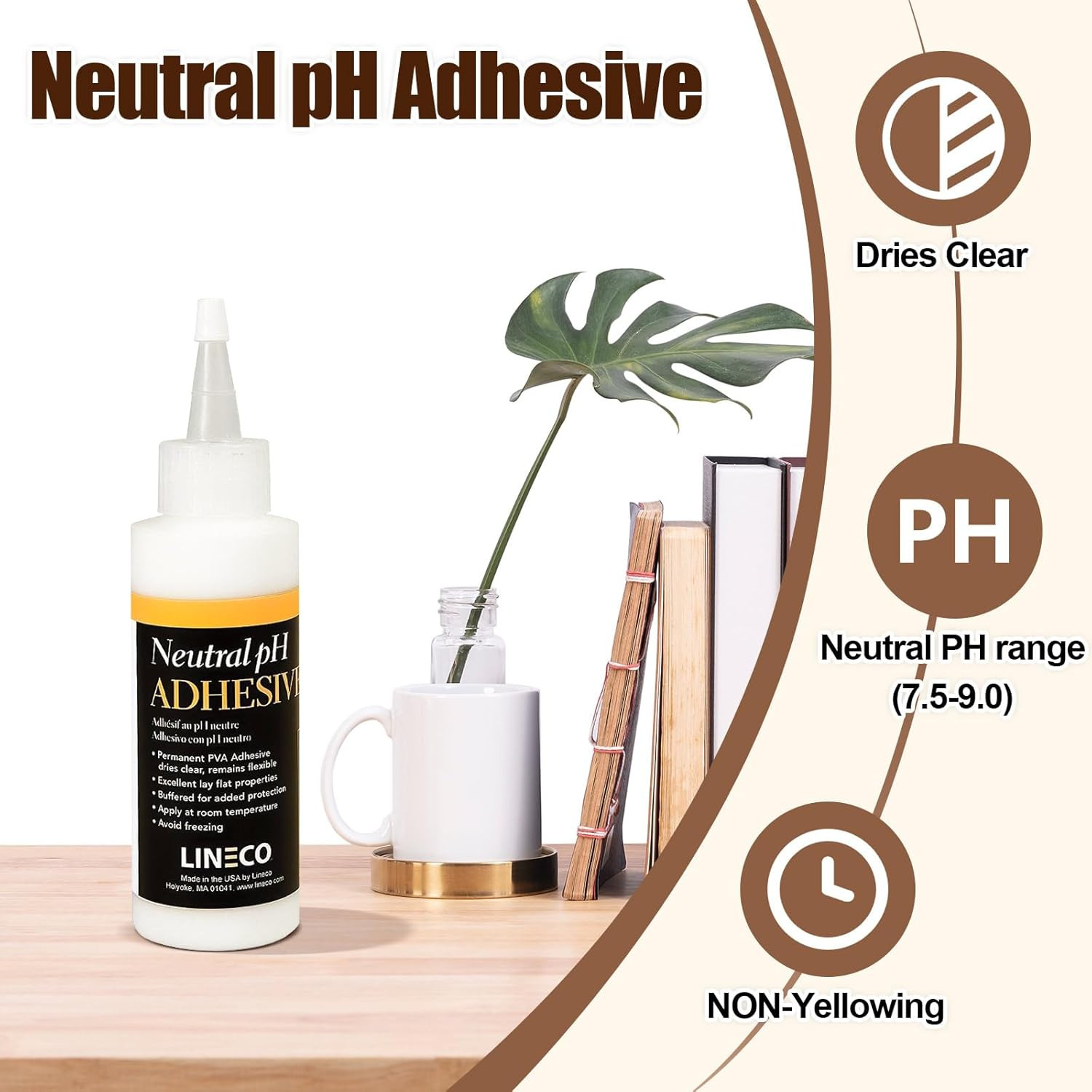 Neutral Ph Adhesive, 4 Oz, Acid-Free, All-Purpose Glue, Dries Clear and Remains