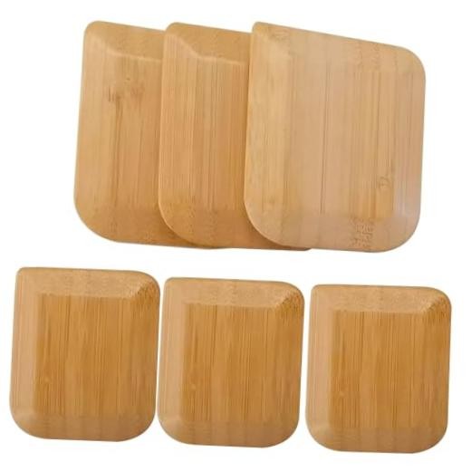 Bamboo Pan Scraper Tool (Pack of 6), Size 2.8" x 2.4" Eco-Friendly Pot Medium
