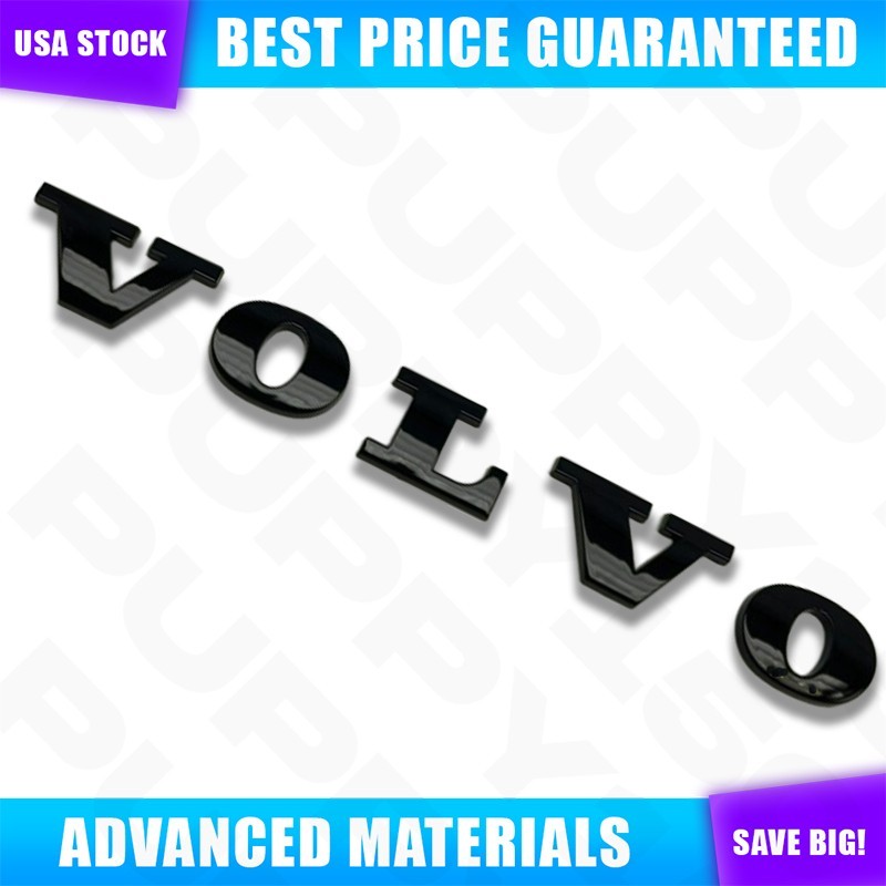 Gloss Black For Volvo XC60 XC90 S60 V60 Sport 3D Rear Truck Emblem Letters Badge