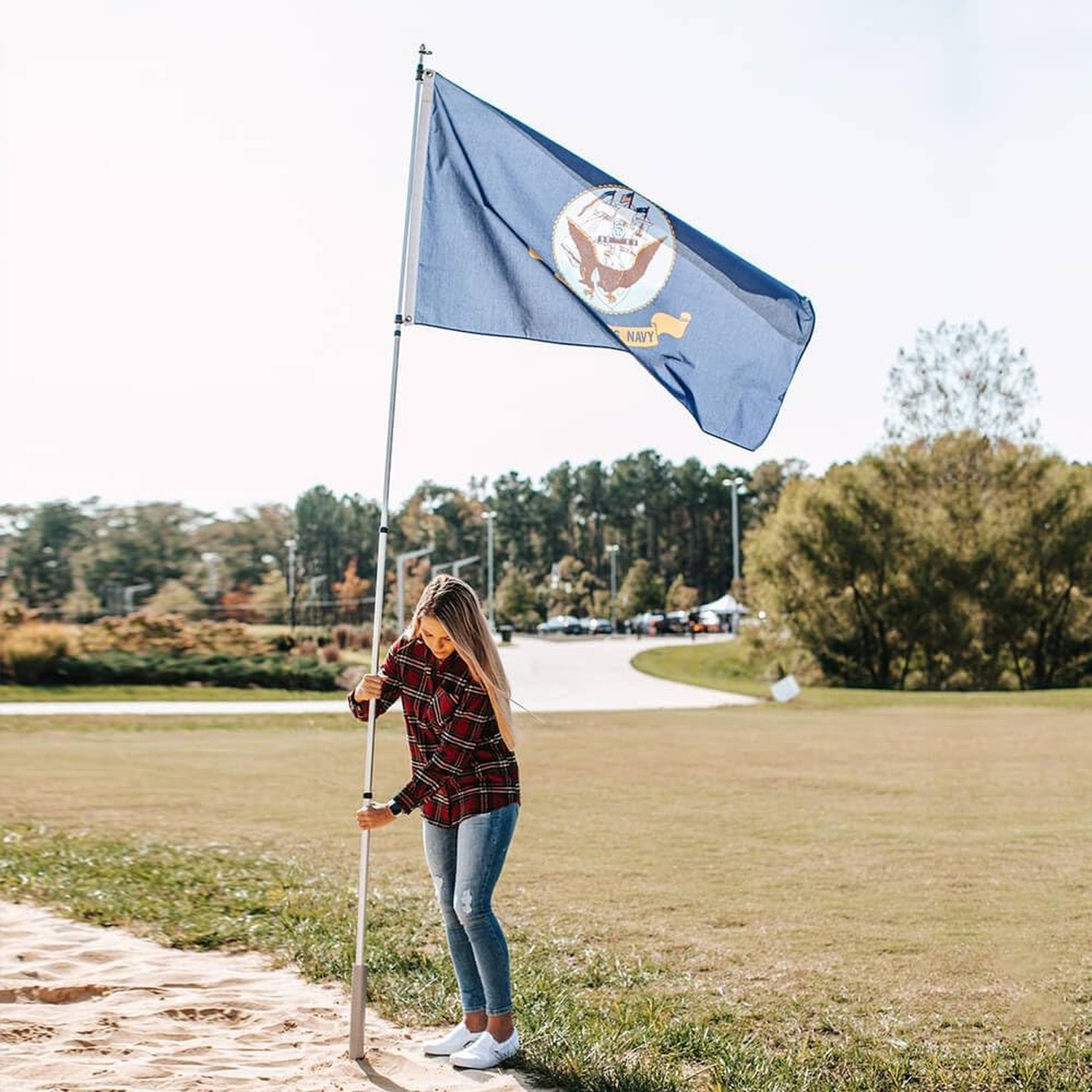 Telescoping Aluminum Portable Flagpole 20 FT