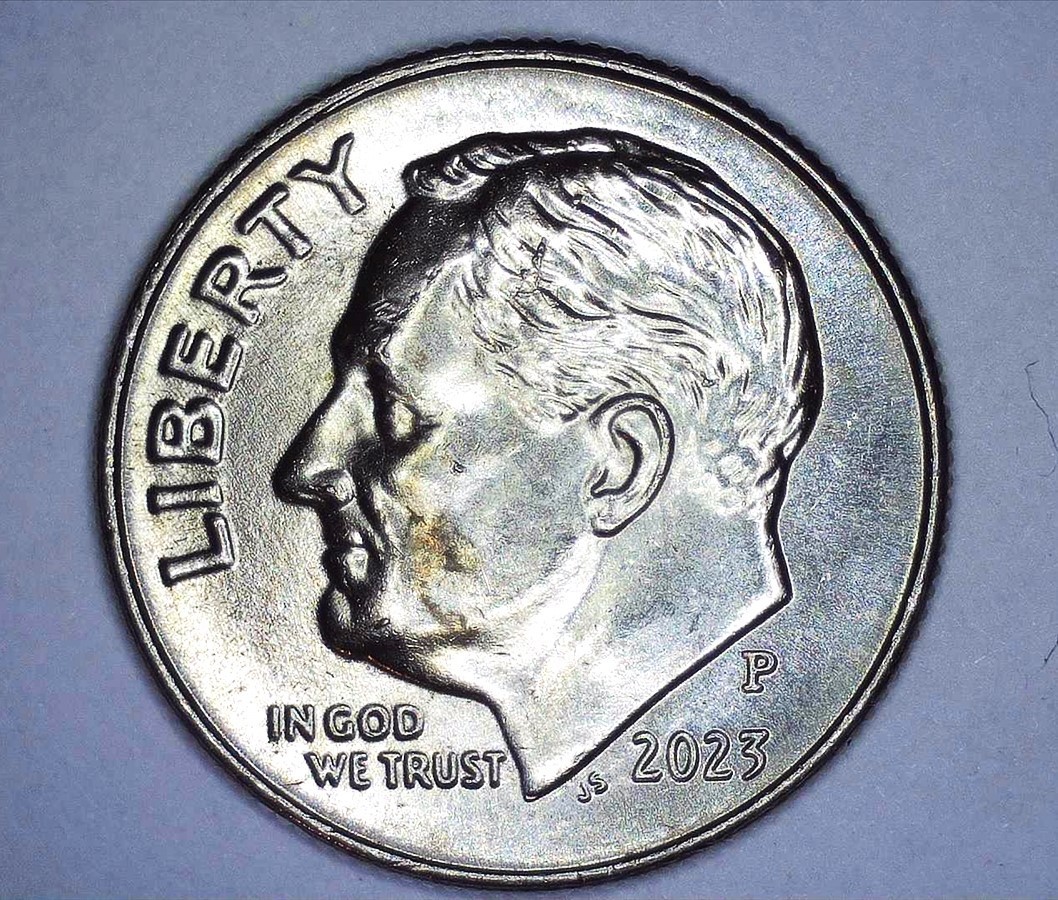 2023 P Roosevelt Dime Die Chips  Circulated