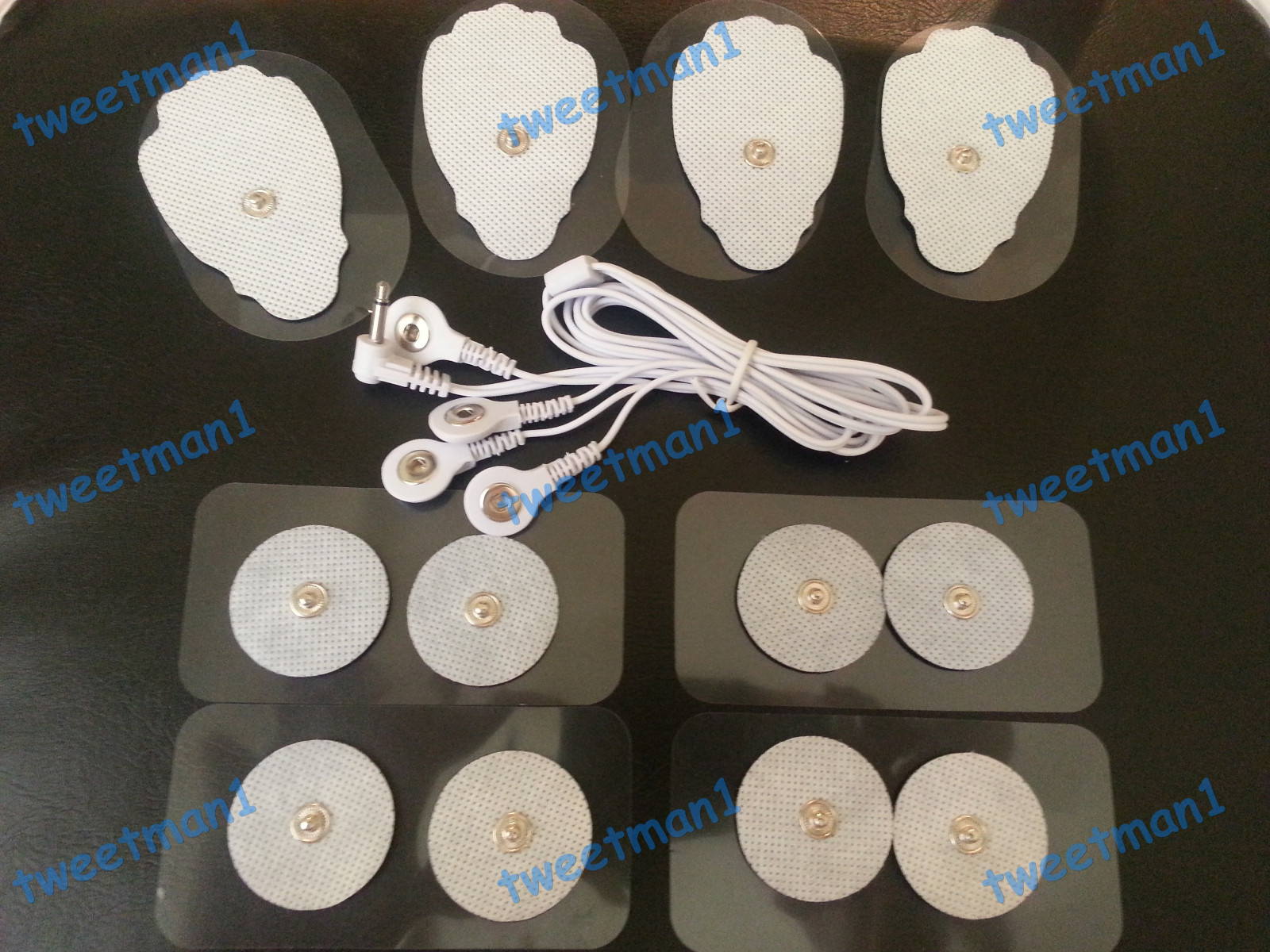 ELECTRODE LEAD CABLE COMBO (3.5mm Plug) + MASSAGE REPLACEMENT PADS (8LG + 8SM)