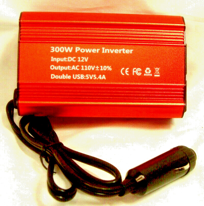 HOMELYLIFE 300W DC12V to 110V Car Converter - Red