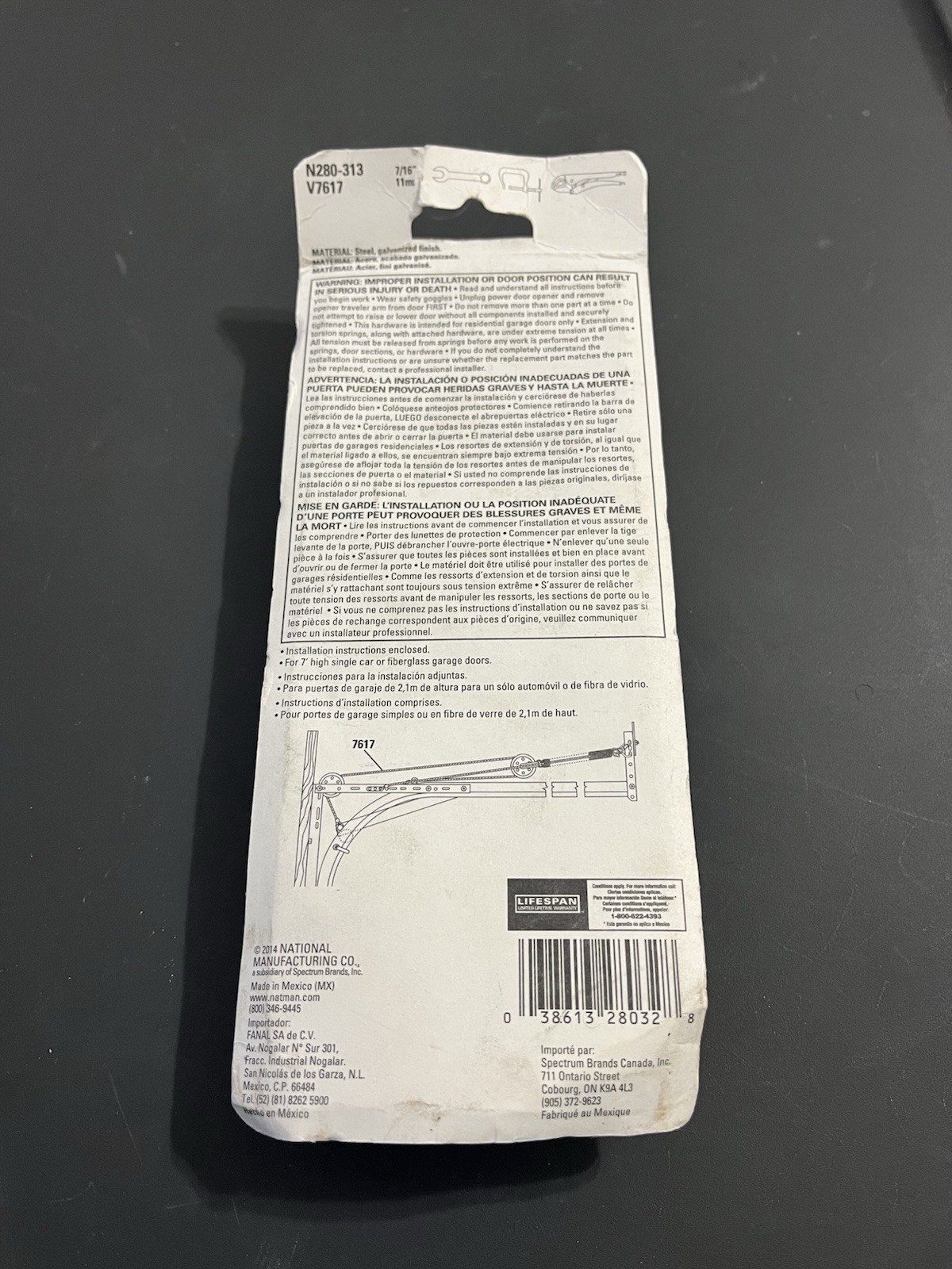 12 ft Garage Door Extension Spring Cables 1/8" N280-313