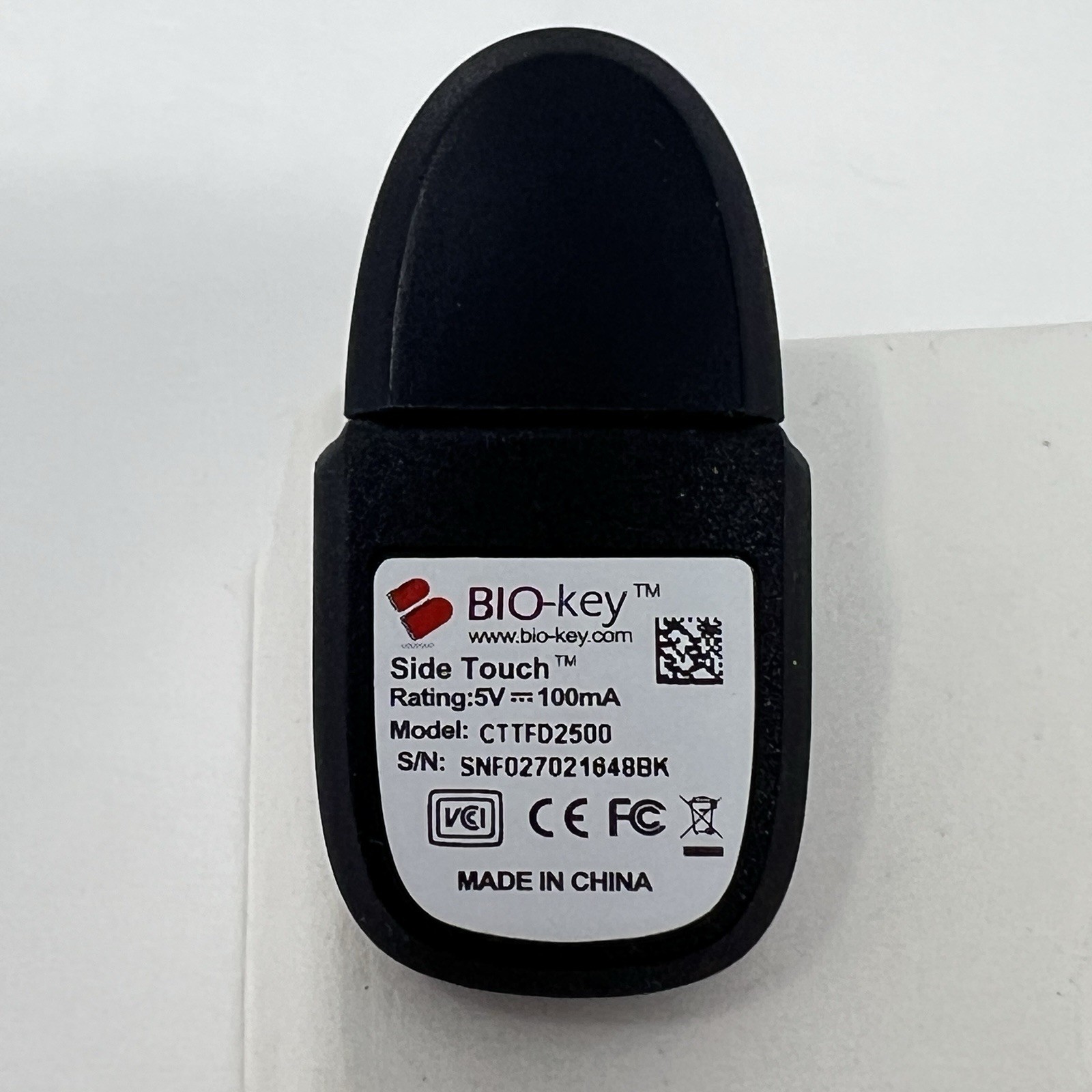 Bio-Key Sidetouch Compact Fingerprint Tested Qualified by Microsoft for Win 10