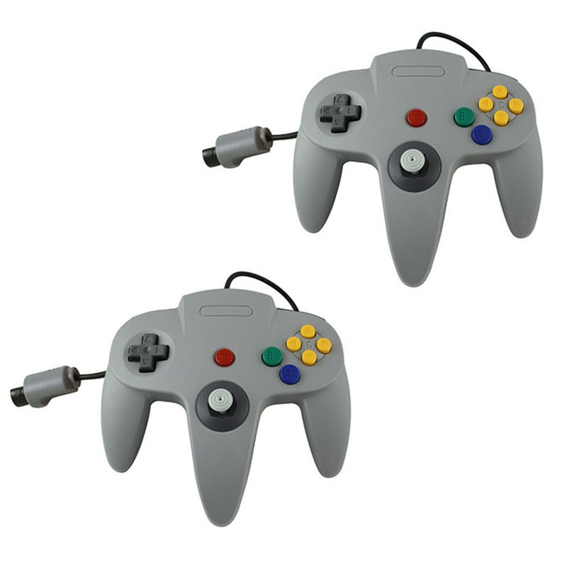 N64 - 5' Solid Grey Classic Controller X 2 Hexir (Nintendo 64 Wired Gamepad)