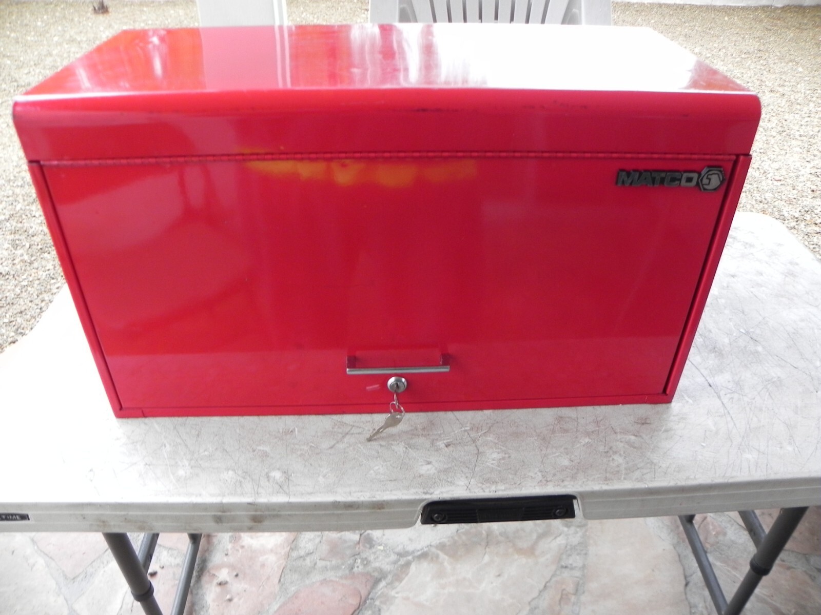 Matco Tools 4 Drawer Heavy Duty Flip Top Chest Fire Red 2 Keys (Super Rare)