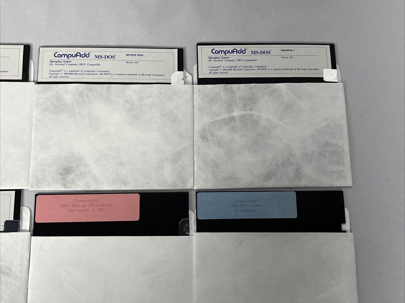 CompuAdd Software - 5.25” Disk Set of 7 - MS-DOS W Case 1981- 1988 - Vintage