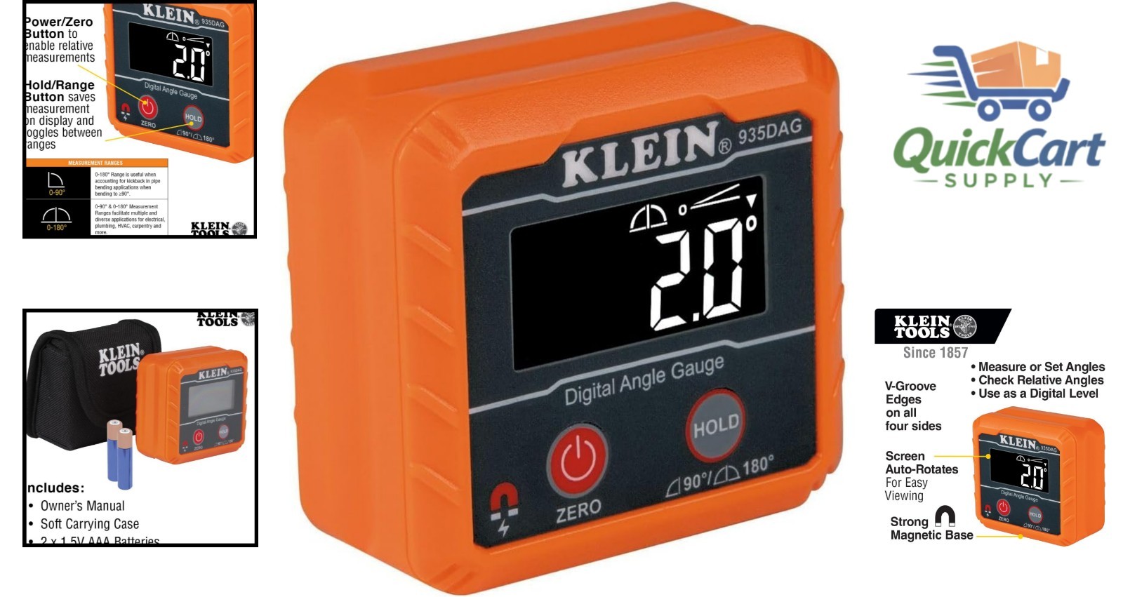 Klein Tools 935DAG Digital Level - Magnetic Base, Compact & Lightweight Design