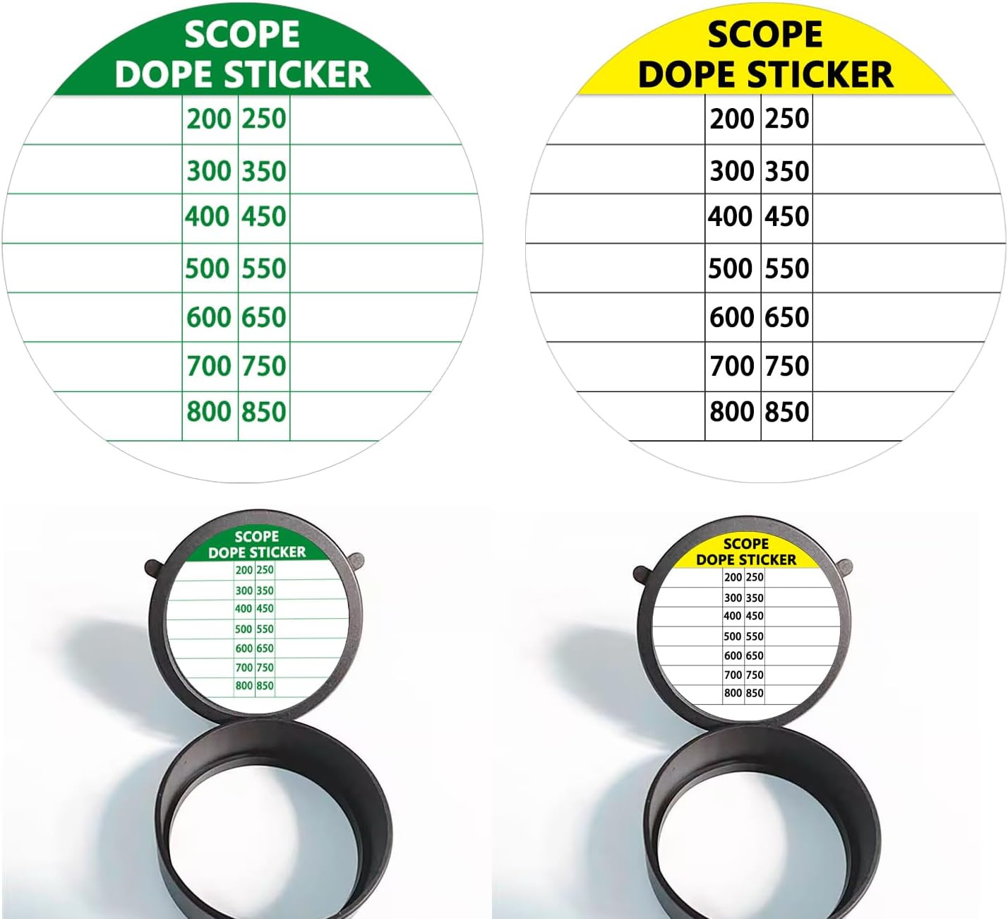 100 Pcs Scope DOPE Sticker Pack,1.5 Inch Writable Removable Self Adhesive