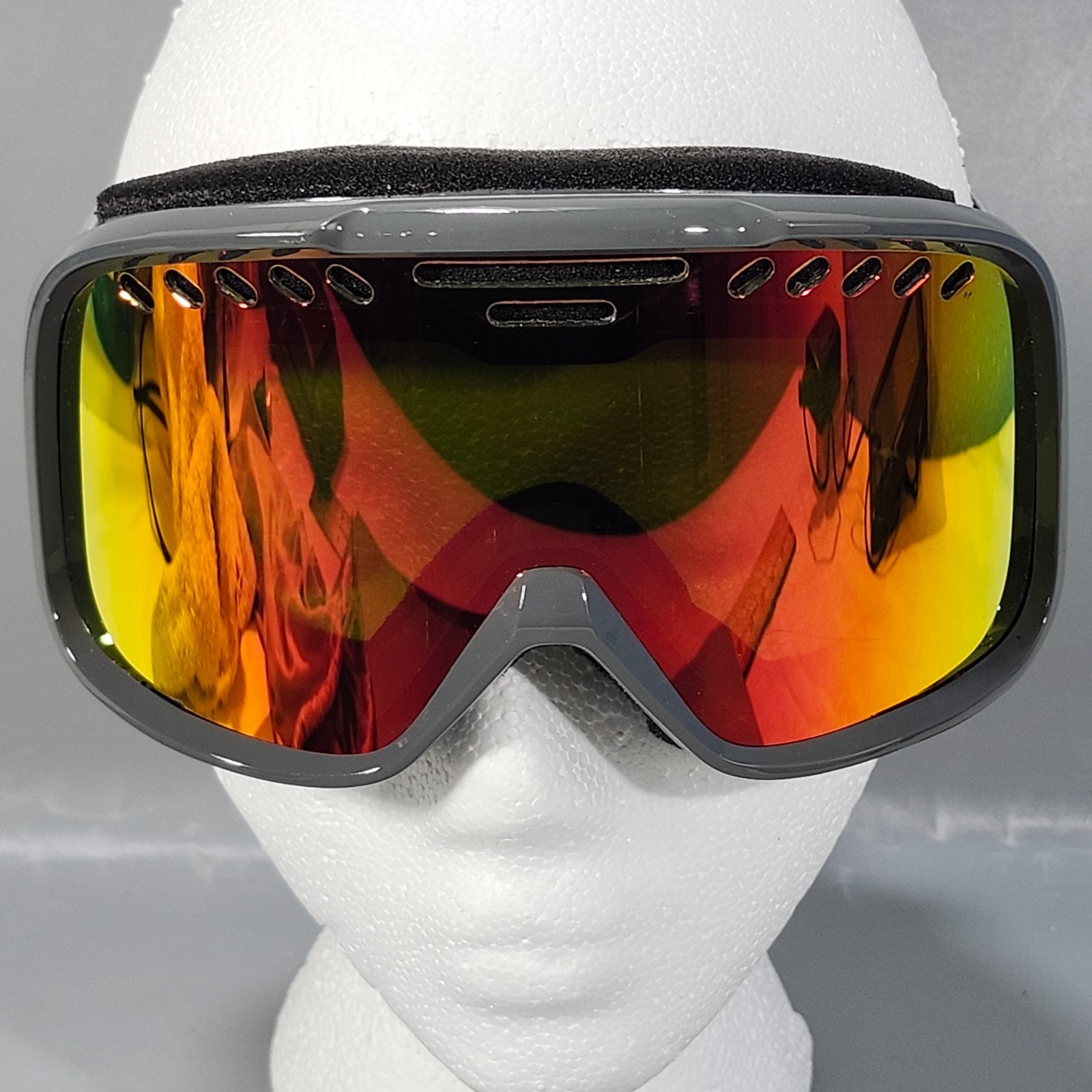 Smith Optics Project Grey Adult Snow Goggles Fire Red Mirror Lens Ski with Bag