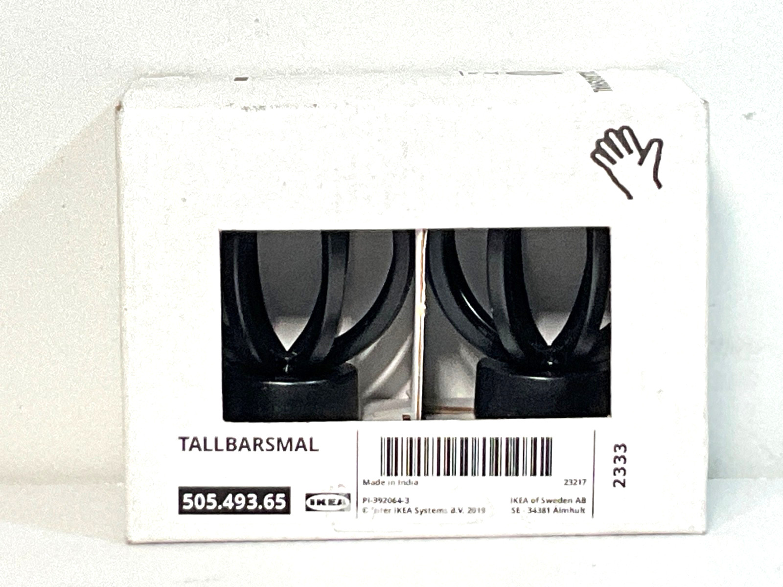 NEW Ikea Finials Tallbarsmal 505.493.65 Black Globe Sphere Cage, 2 pack