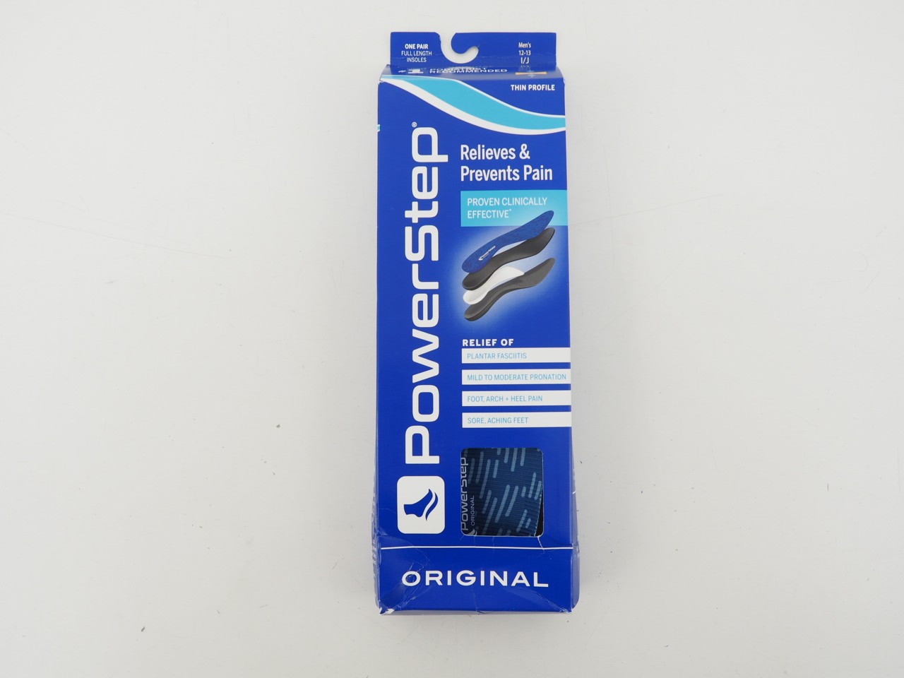 NEW! Powerstep Original Unisex Adult Shoe Insoles Size I/J Men's 12-13