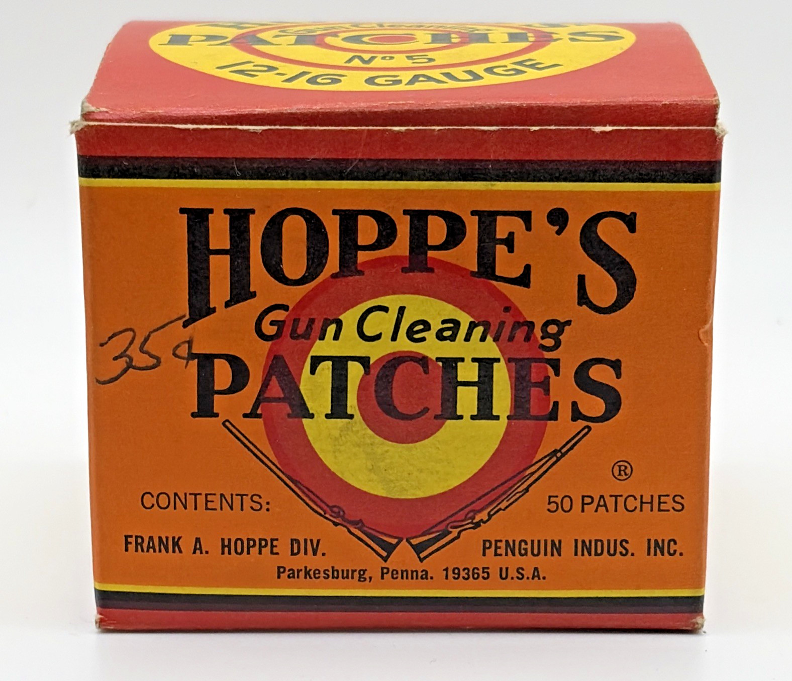 Vintage Hoppe's No 5 Cleaning Patches With Original Box, 12-16 Gauge 1976
