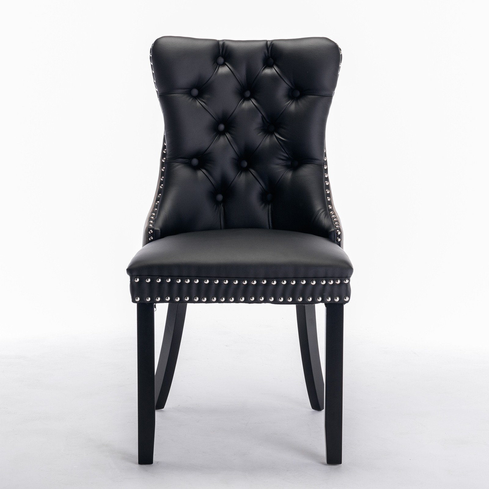 A&A Nikki Modern Tufted Solid Wood PU & Velvet Upholstered Sofa