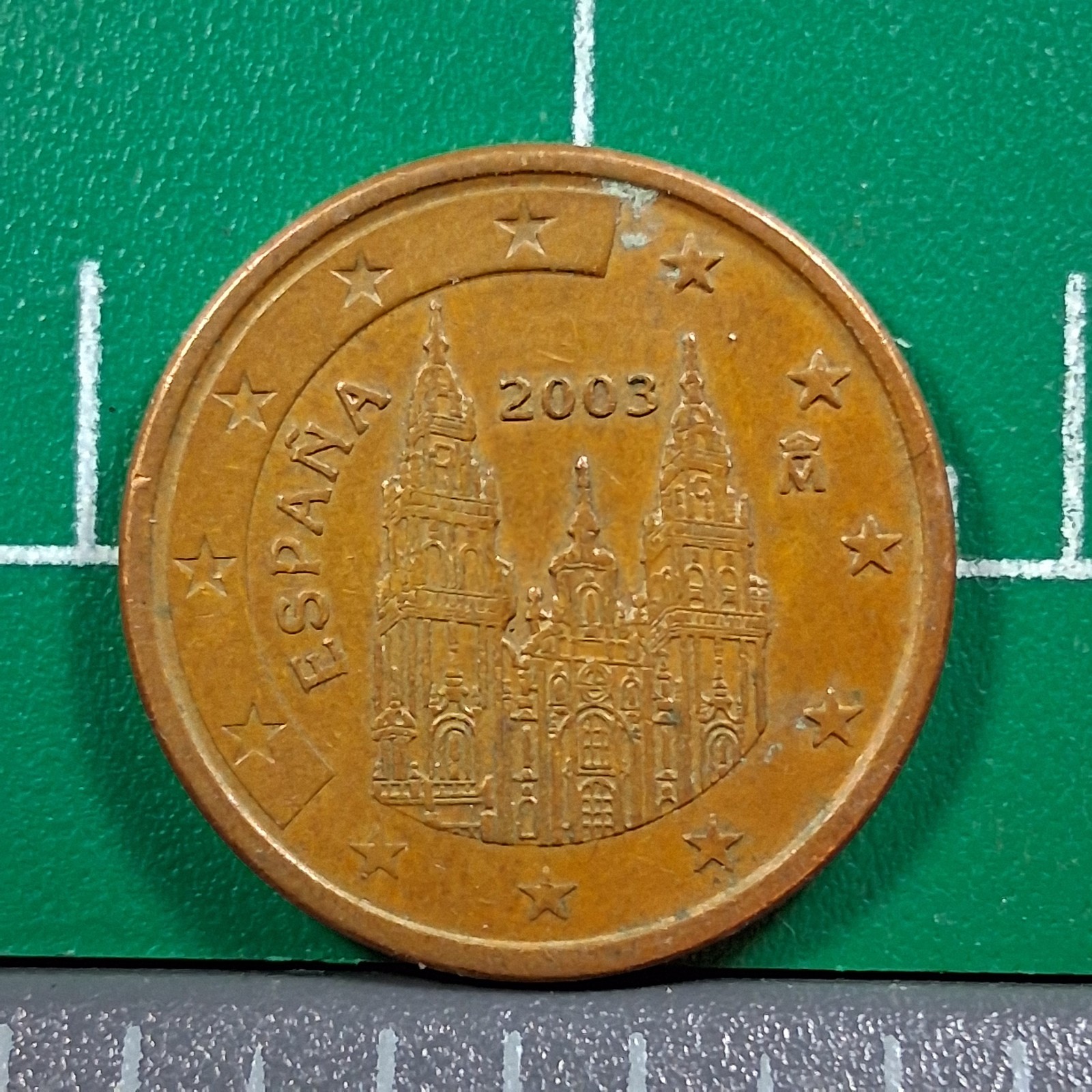 2003-M Spain 5 Euro Cent Cathedral of Santiago De Compostela Copper-Clad Coin